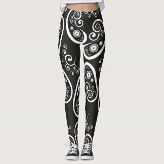 Legging Pernas brancas pretas