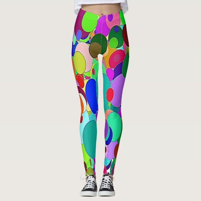 Legging Pernas Circulares Coloridas Brilhantes (Frente)