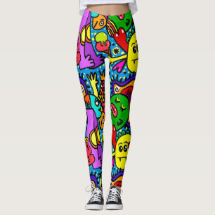 Legging Pernas Coloridas Divertidas abstrato