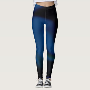 Legging Pernas com design abstrato azul e preto