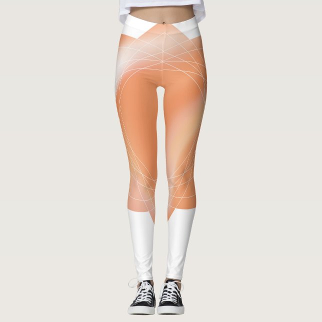 Legging Pernas com design de cor de pêssego abstrato (Frente)
