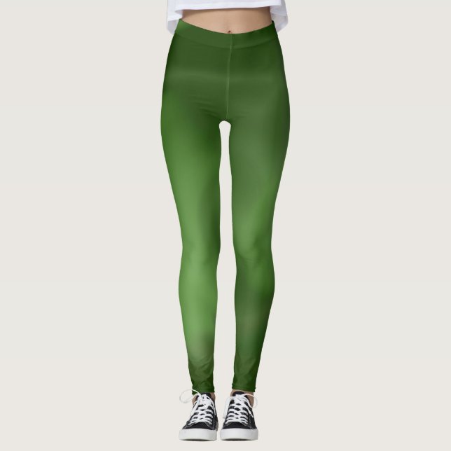 Legging Pernas com Design de fluxo verde abstrato (Frente)