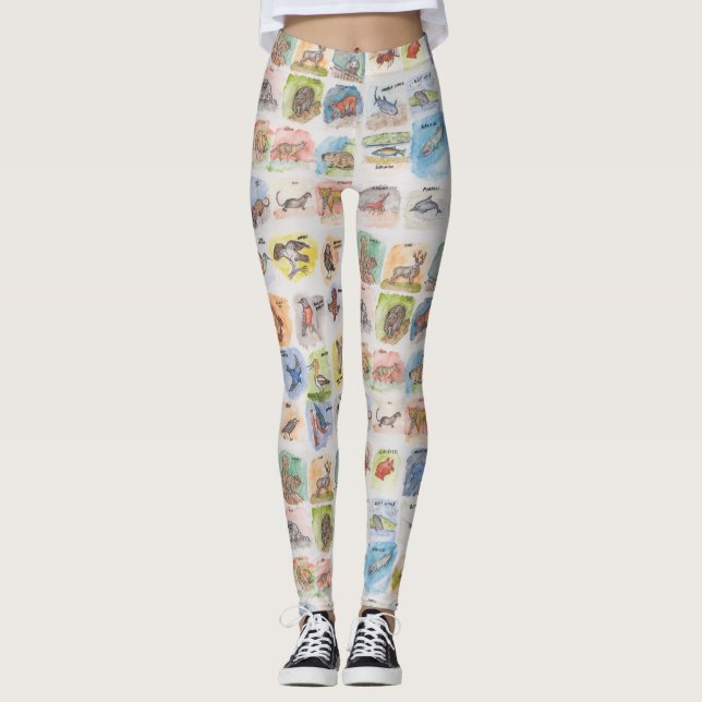 Legging Pernas com esquilos e outros animais (Frente)