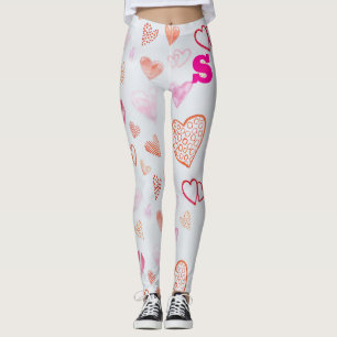Legging Pernas cor-de-impressão cor-de-rosa asfixiantes