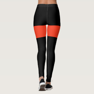 Legging Pernas cor de laranja e preta