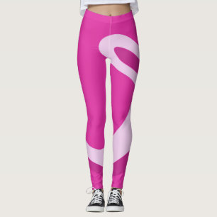 Legging Pernas cor-de-rosa-branca e quente com espiral ret