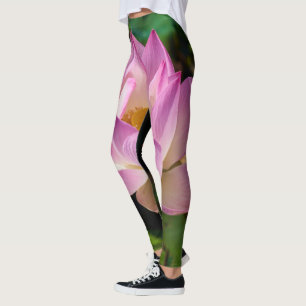 Legging Pernas da Flor do Lotus Rosa