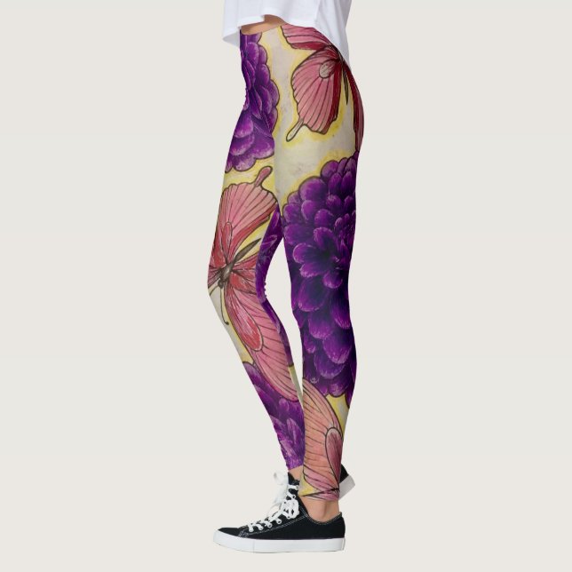 Legging Pernas da Flor Roxo (Esquerda)