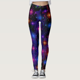 Legging Pernas da Nebulosa abstrato Fractal