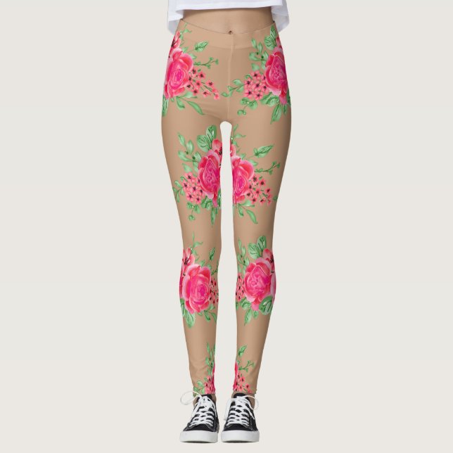 Legging Pernas da Pele Rosa Rosa Rosa Elegante Fuchsia Ros (Frente)