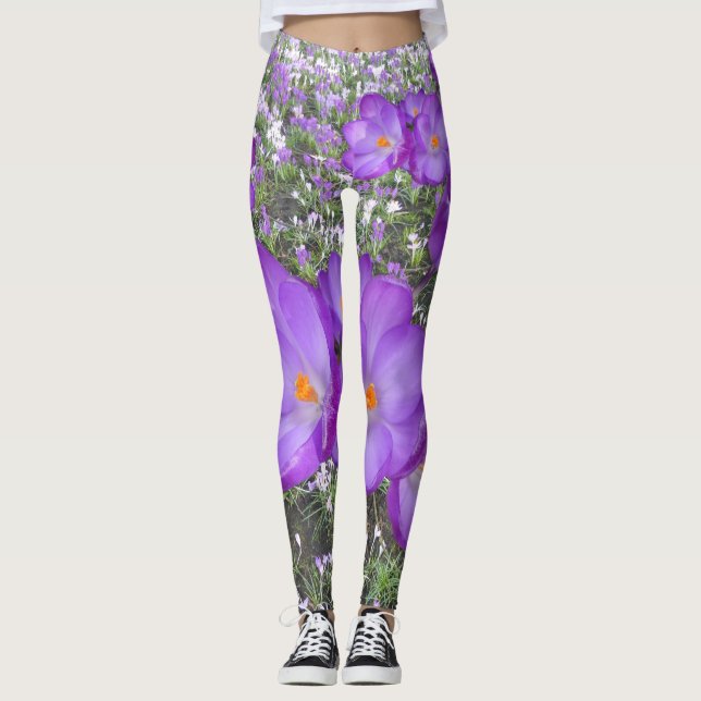 Legging Pernas das Flores de Púrpura (Frente)