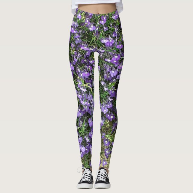 Legging Pernas das Flores Roxas (Frente)