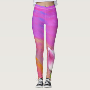 Legging Pernas das Tulipas Rosa Púrpura