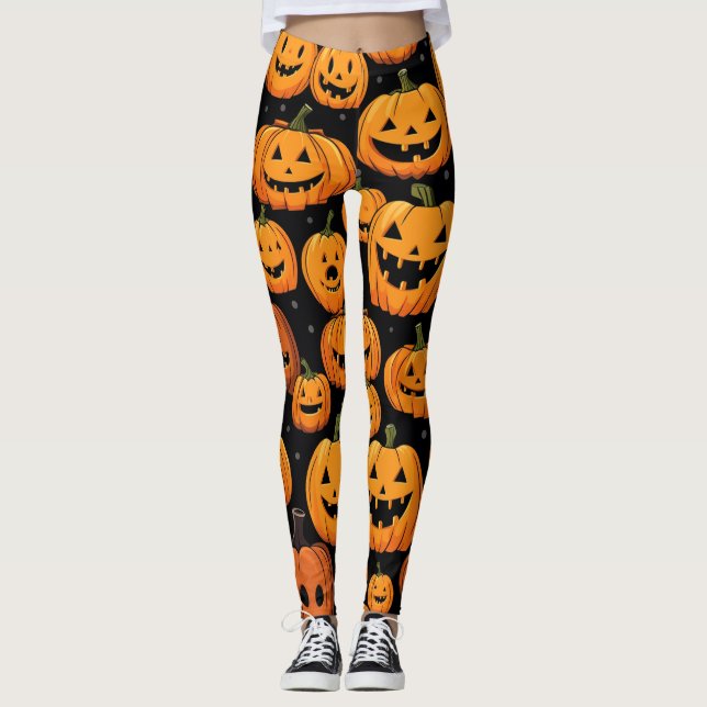 Legging Pernas de Abóbora do Halloween (Frente)