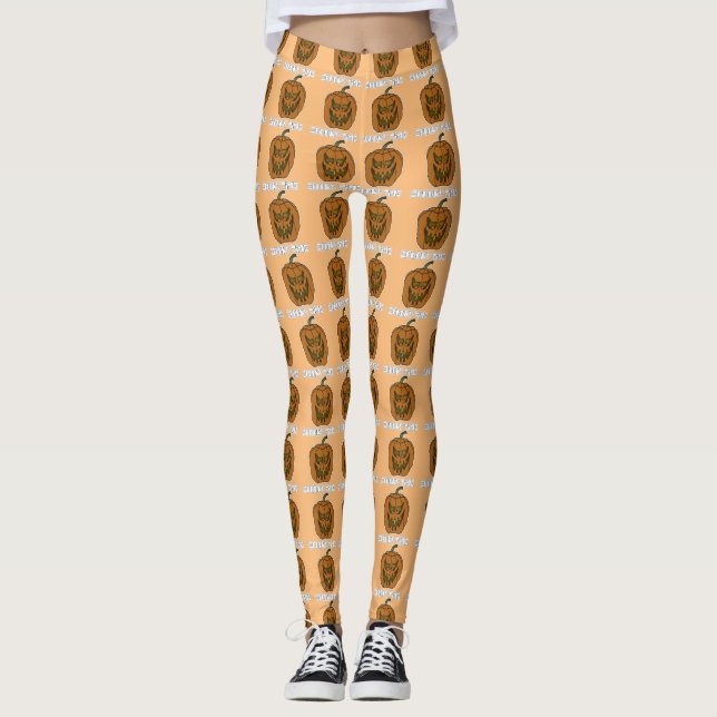Legging Pernas de Abóbora do Halloween (Frente)