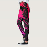 Legging Pernas de abstrato preto e rosa<br><div class="desc">Abstrato Patternos de Design de pintura preto e rosa - MIGNED</div>