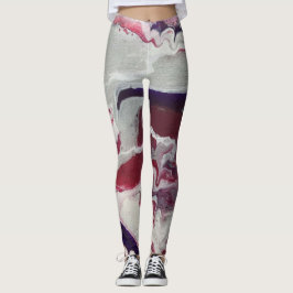 Legging Pernas de Abstrato rosa e roxo