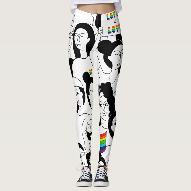 Legging Pernas de amor de rosto humano (Frente)