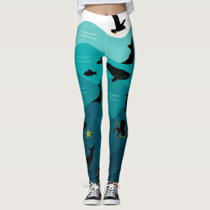 Legging Pernas de animais marinhos
