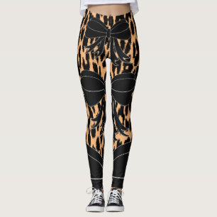 Legging Pernas de arco pretas-leopardo