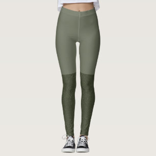 Legging Pernas de blocos verdes em Moss com pernas texturi