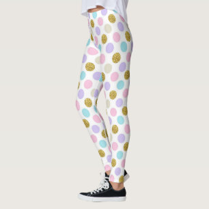 Legging Pernas de Bolinhas de Pastel