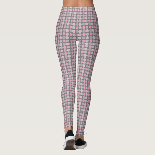 Legging Pernas de Bolinhas rosa e Cinza (Verso)