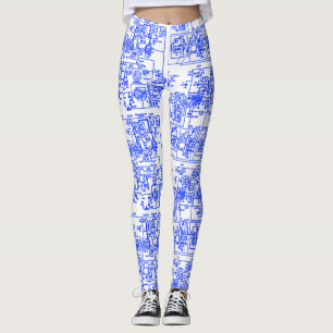 Legging Pernas de circuito (ciano)