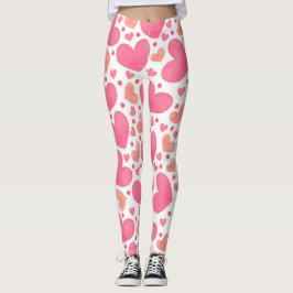 Legging Pernas de Corações Rosa