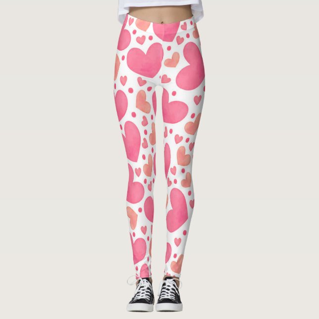 Legging Pernas de Corações Rosa (Frente)