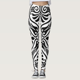 Legging Pernas de Design branco e preto elegantes