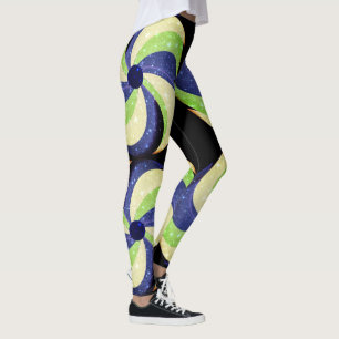 Legging Pernas de Design de espiral divertida - Azul