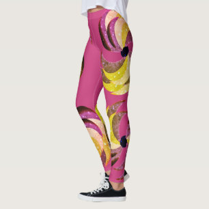 Legging Pernas de Design de espiral divertida - Rosa