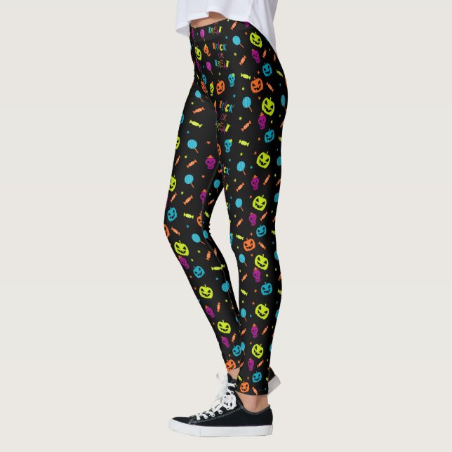 Legging Pernas de Design do Dia das Bruxas (Esquerda)