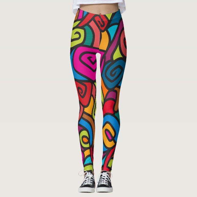 Legging Pernas de Design, em negrito e coloridas (Frente)