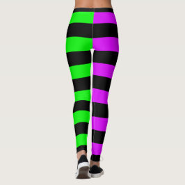 Legging Pernas de Dia das Bruxas, de cor verde-roxa, de ra