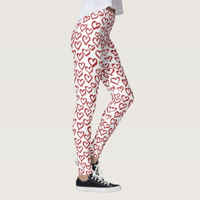 Legging Pernas de Doodles do Coração (Direita)
