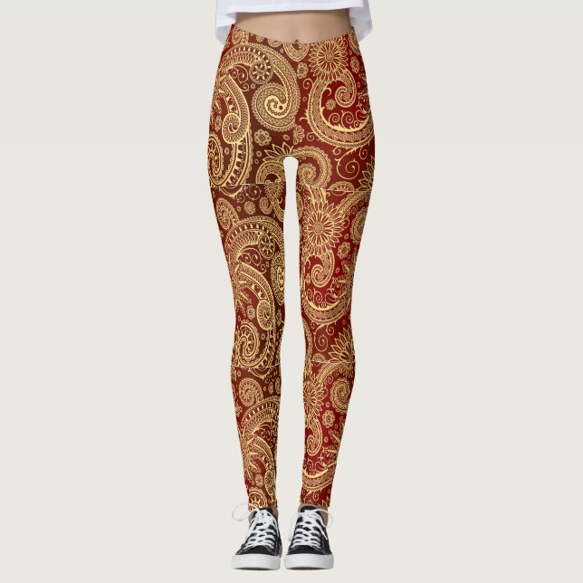 Legging Pernas de espiral do ouro (Frente)