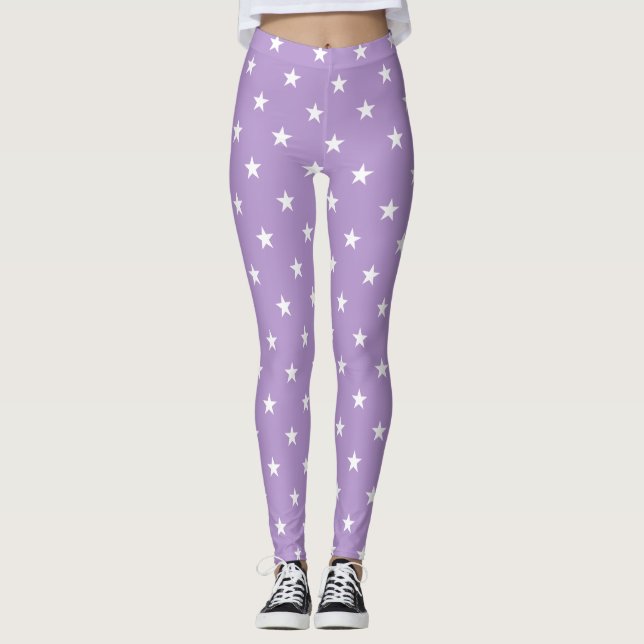 Legging Pernas de Estrelas Roxas Grandes (Frente)