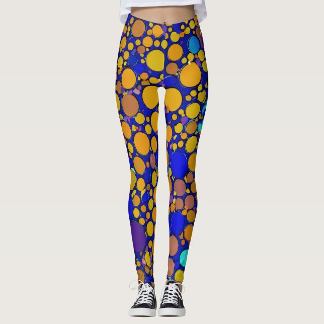Legging Pernas de Festa de aniversário AZUL E AMARELO (Frente)