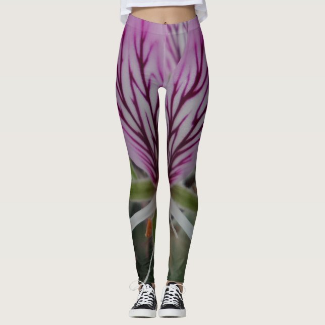 Legging Pernas de Flor Rosa/Vermelho (Frente)