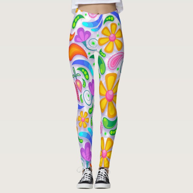 Legging Pernas de flora ligeira (Frente)