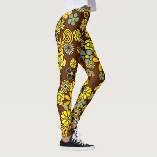Legging Pernas de flores de Maravilha Selvagem, legguras f