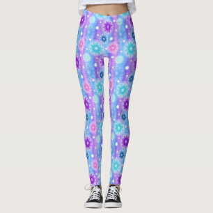 Legging pernas de flores de neve