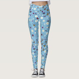 Legging Pernas de flores e borboletas