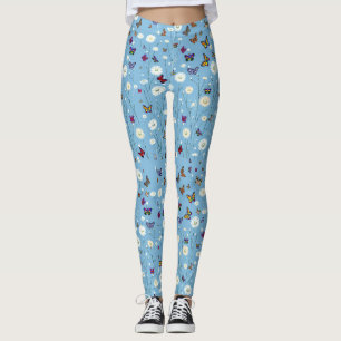 Legging Pernas de flores e borboletas