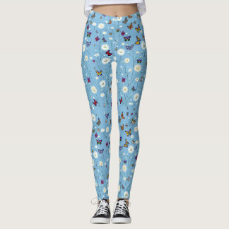 Legging Pernas de flores e borboletas