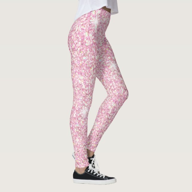 Legging Pernas de Glitter Glitter Rosa Estimulantes (Direita)
