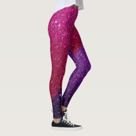 Legging Pernas de Glitter Puro, Rosa Fuschia e Escuro