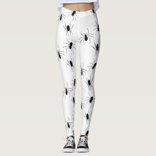 Legging Pernas de Halloween das Aranhas Rastreadas (Frente)